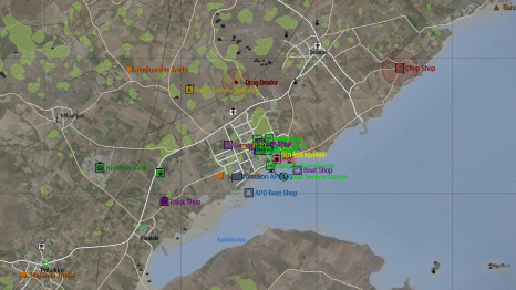 A map of Neochori and the surrounding area.