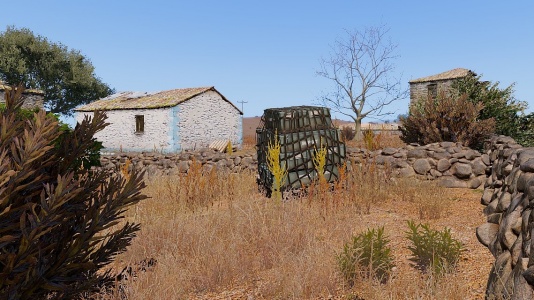 A close-up of the air drop's crate.