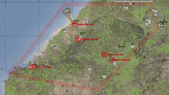 The Chantico Beach conquest map.