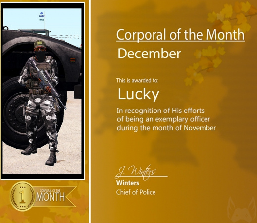 Corporal of the Month