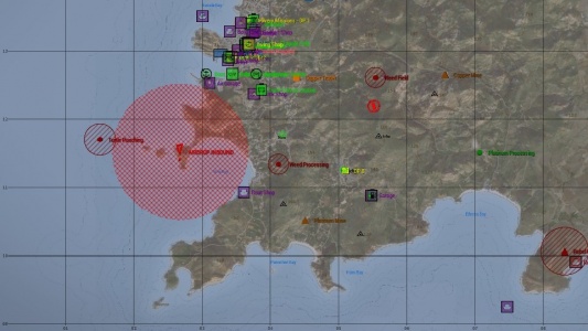 How the airdrop landing area is marked on the map.