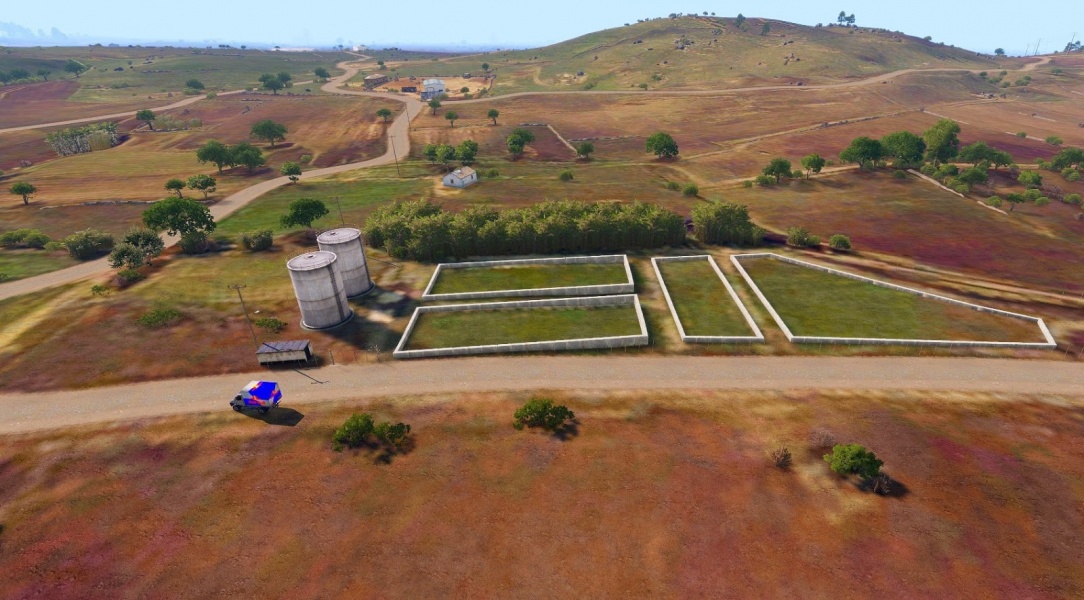 An aerial view of the field.